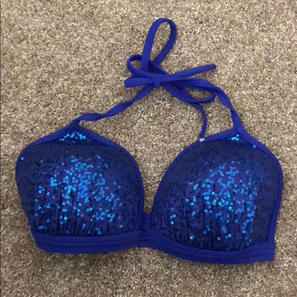 VENUS Sequin royal blue bikini top